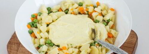 картофельный салат с морковью и горошком. Шаг 10