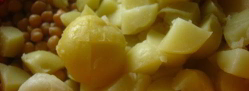 картофельный салат с нутом и беконом. Шаг 5