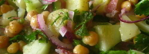 картофельный салат с нутом и беконом. Шаг 6