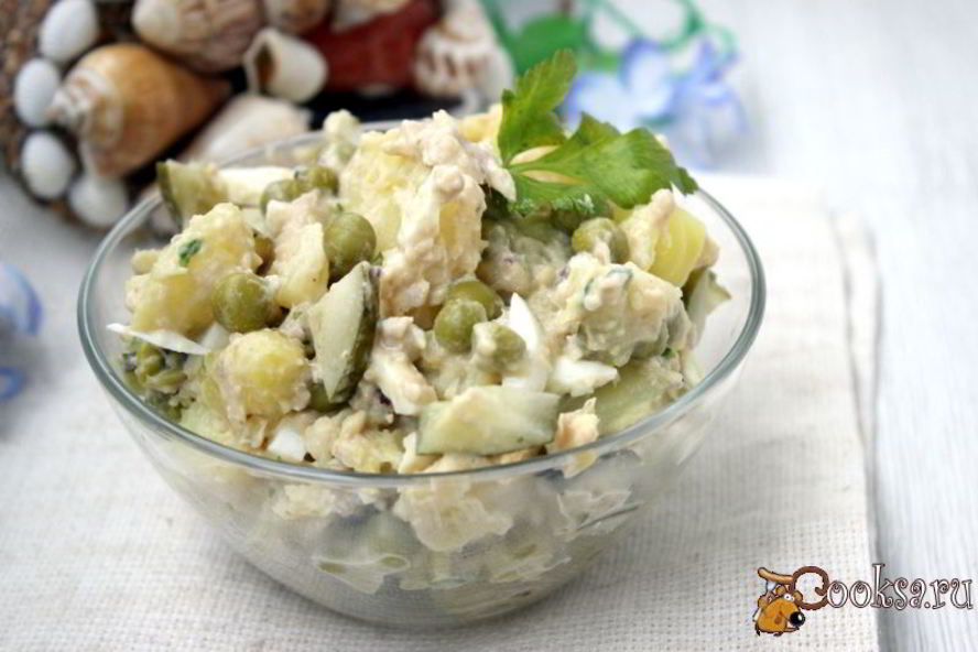 Рецепт картофельного салата с тунцовым соусом