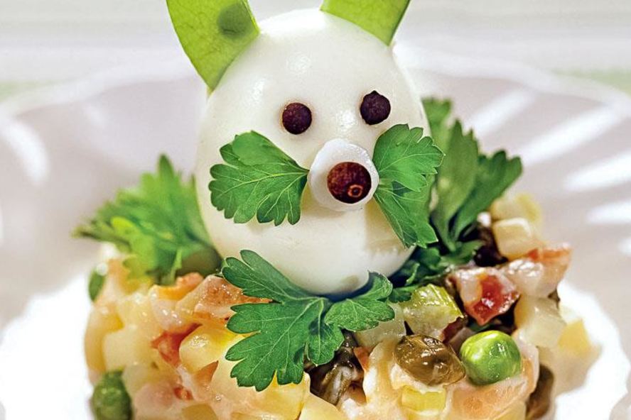 Рецепт картофельного салата зайчик