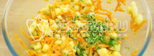 салат из картофеля с морковью по-корейски. Шаг 6