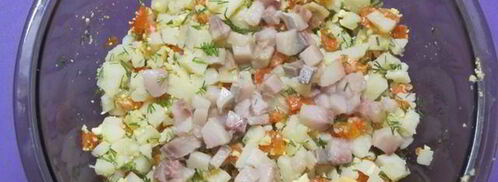 салат картофельный с сельдью. Шаг 4