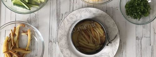 салат с жареной картошкой. Шаг 7