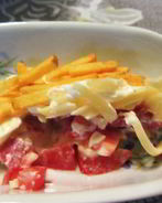 Салат с жареным картофелем