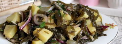 теплый картофельный салат с морской капустой. Шаг 5