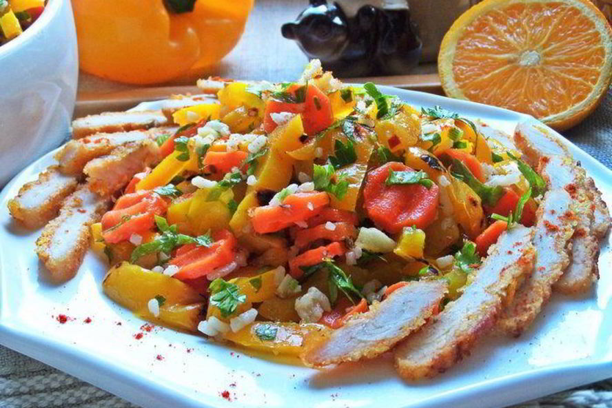 Рецепт морковного салата с курицей