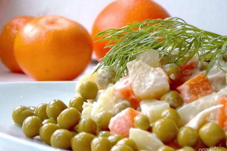 Рецепт оливье с курицей