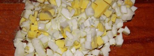 оливье с мясом. Шаг 6