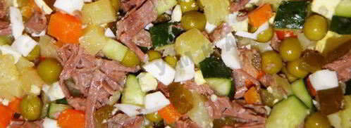 оливье с мясом. Шаг 10