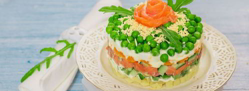 оливье с семгой. Шаг 12