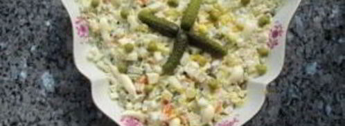 оливье в тарталетках. Шаг 2