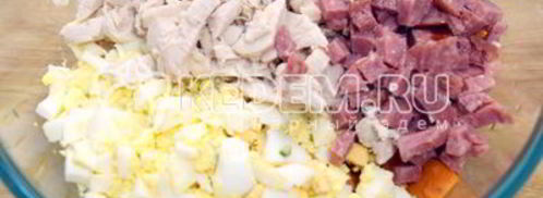 салат новогодний оливье. Шаг 3