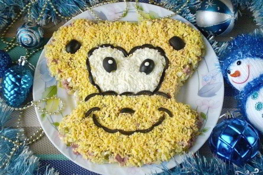 Рецепт салата обезьянка оливье