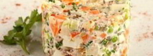 салат оливье с семгой. Шаг 9