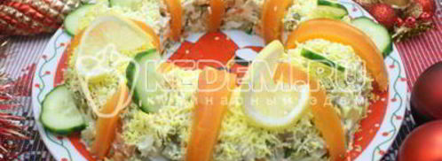 салат с курицей праздничное оливье. Шаг 9