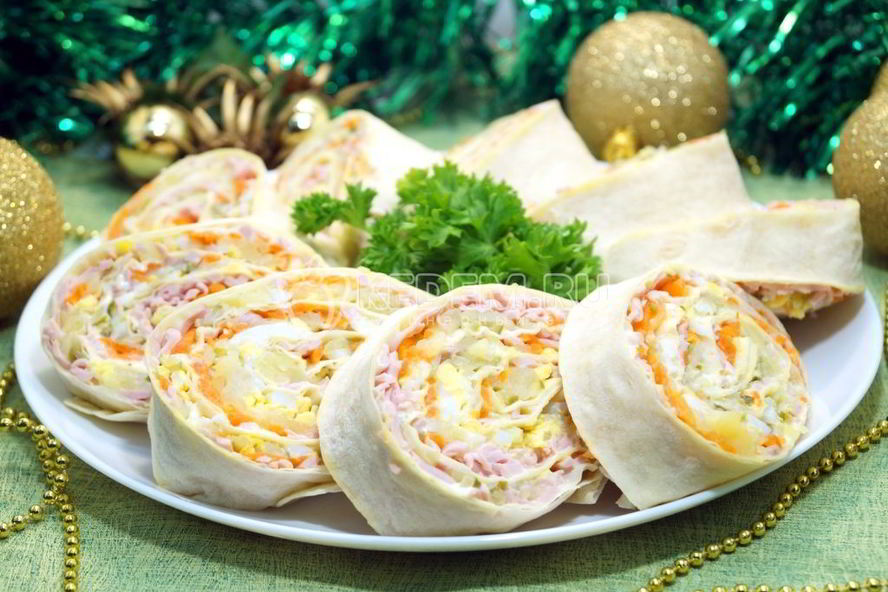 Рецепт закуски оливье-рулет