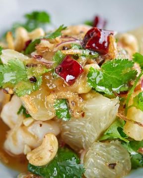 Помело салат с орехами кешью и креветками