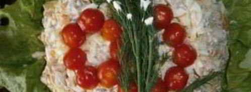 салат из консервированных кальмаров и шампиньонов. Шаг 6