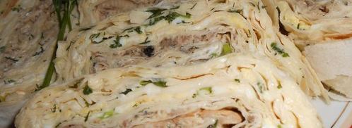 рулет из лаваша мимоза. Шаг 7