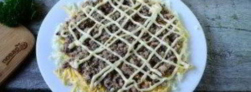 салат мимоза классический слоеный. Шаг 5