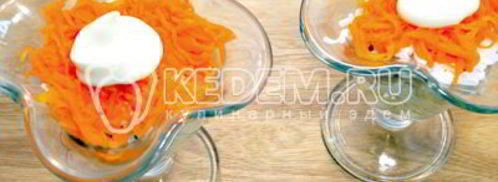 салат мимоза с горбушей. Шаг 6