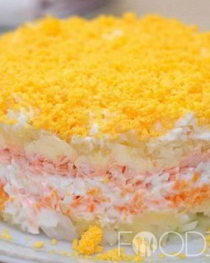 Салат Мимоза с картошкой