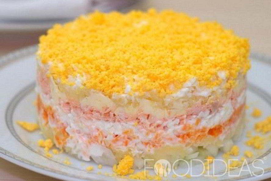 Рецепт салата мимоза с картошкой