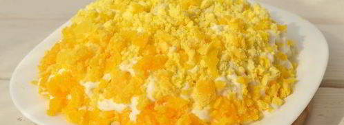 салат мимоза с сардиной. Шаг 11