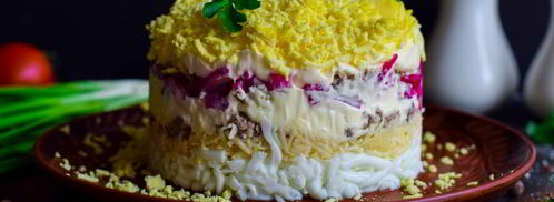 салат мимоза с сыром. Шаг 8