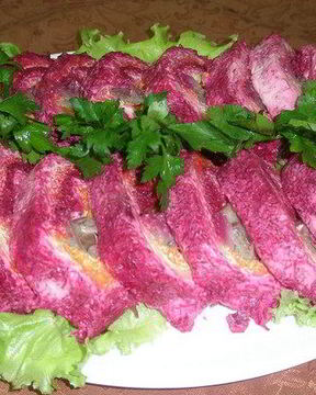 Классическая сельдь под шубой рулетом