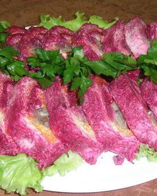 Классическая сельдь под шубой рулетом