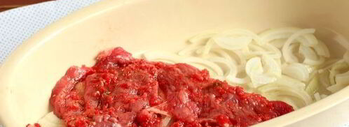 мясо под шубой в духовке. Шаг 9