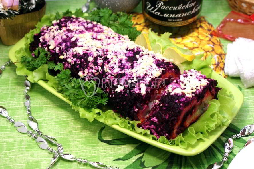 Рецепт салата-рулета селедка под шубой