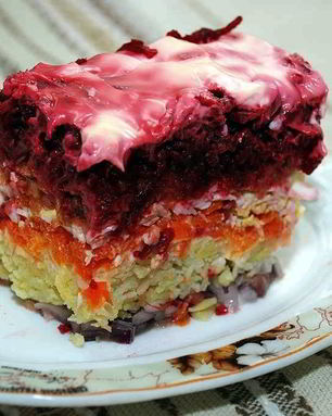 Сельдь под шубой классический слоями