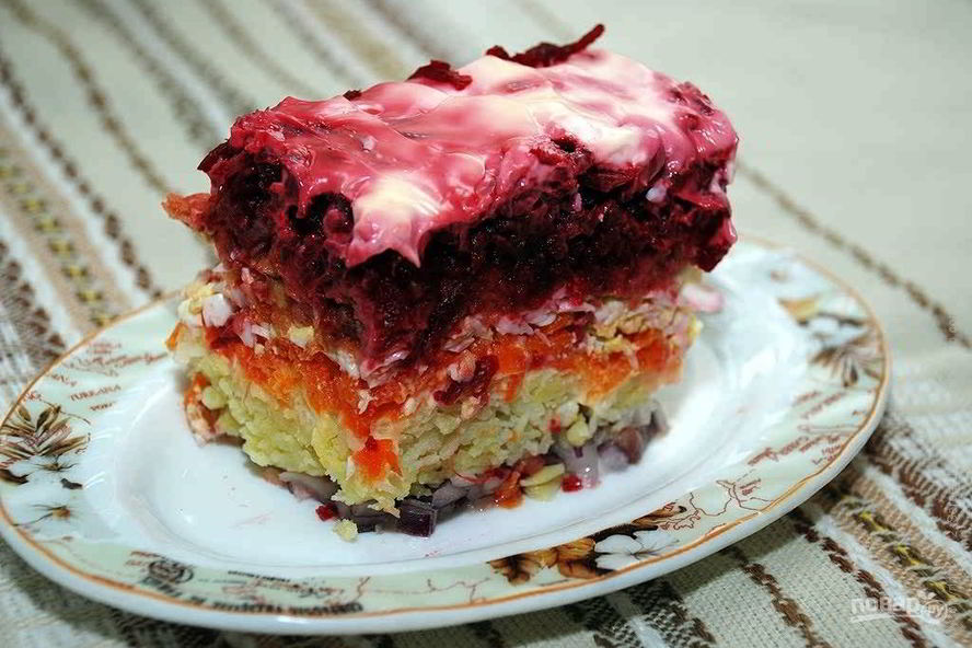 Рецепт сельди под шубой классический слоями