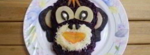 селедка под шубой в виде обезьянки. Шаг 10