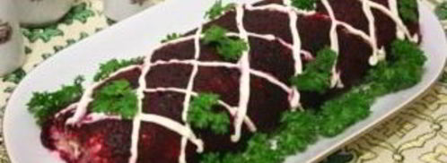 селедка под шубой в виде рулета. Шаг 4