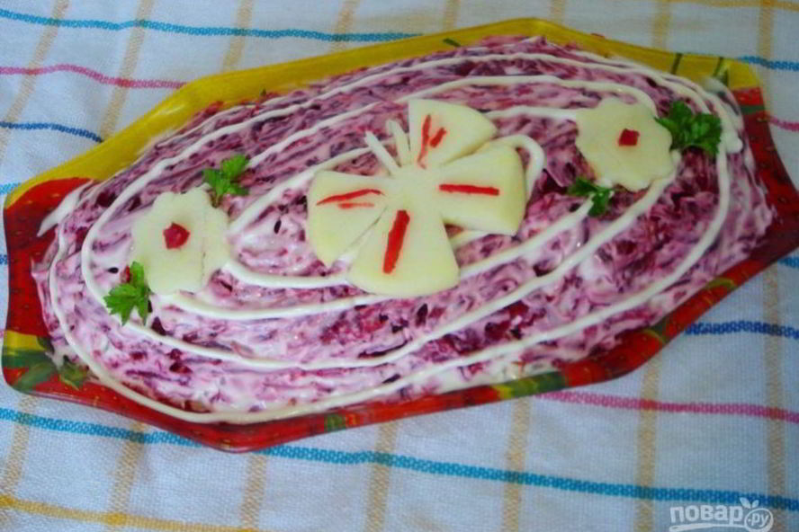 Рецепт селедки под свекольной шубой