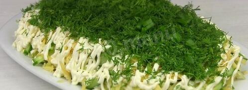 селедка под зеленой шубой с сыром и без свеклы. Шаг 9