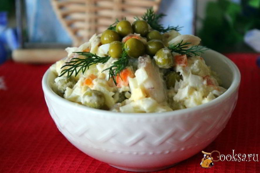 Рецепт салата рыбного день