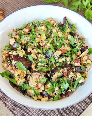 Салат с баклажанами и грецкими орехами