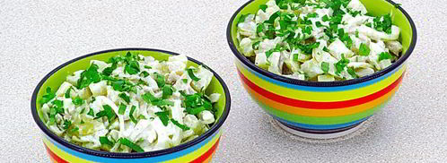 салат с кальмарами и солеными грибами. Шаг 10