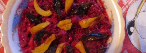 свекольный салат с курагой и черносливом. Шаг 6