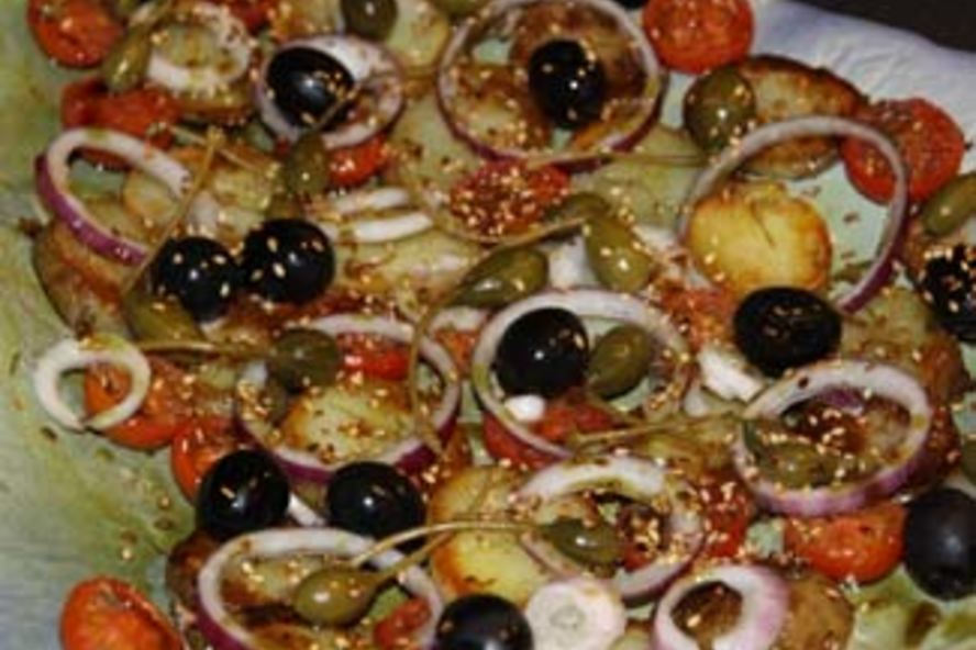 Рецепт теплого салата с подсушенными помидорами