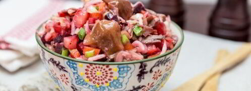 винегрет с грибами. Шаг 10