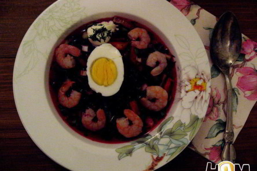 Рецепт борща холодного с креветками