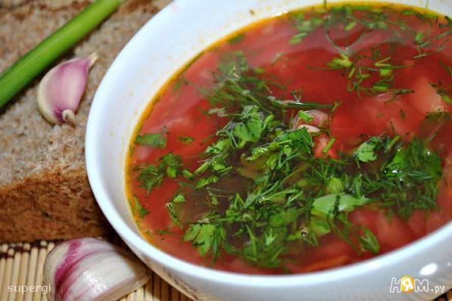 Рецепт борща легкого беза зажарок