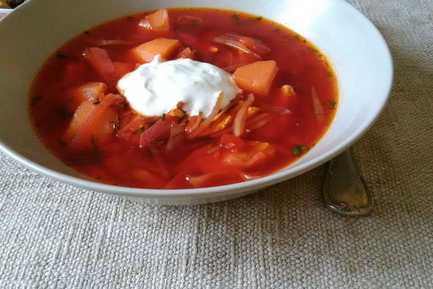 Рецепт борща на курином бульоне