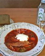 Борщ с бычками и фасолью